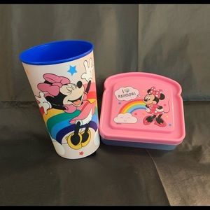 4 / $35 - NEW 2 Pc Minnie Mouse Lunch Kit (Cup & Sandwich Case) - G101